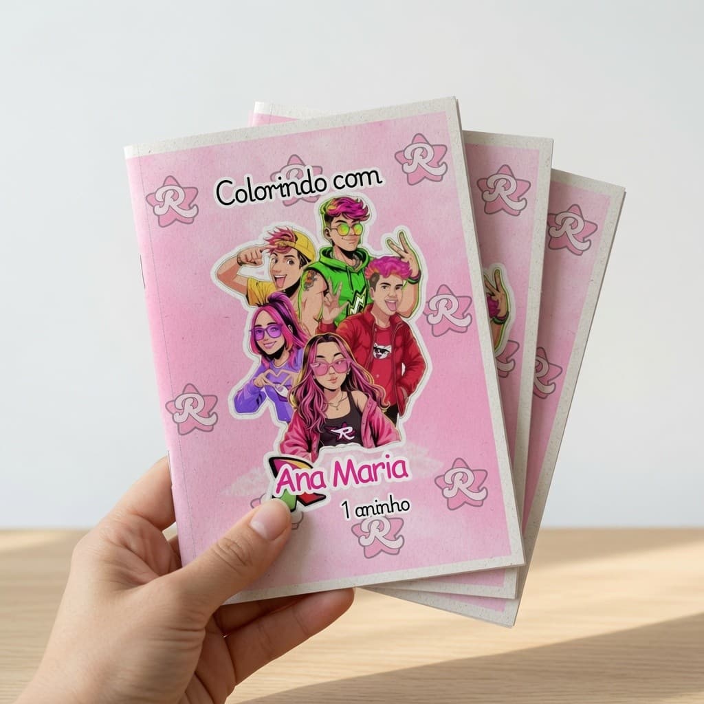 Kit 10 20 30 40 50 Revistinha Livro de Colorir Infantil Lembrancinha PERSONALIZADO - DESENHO - Grupo dos Rosas livrinho