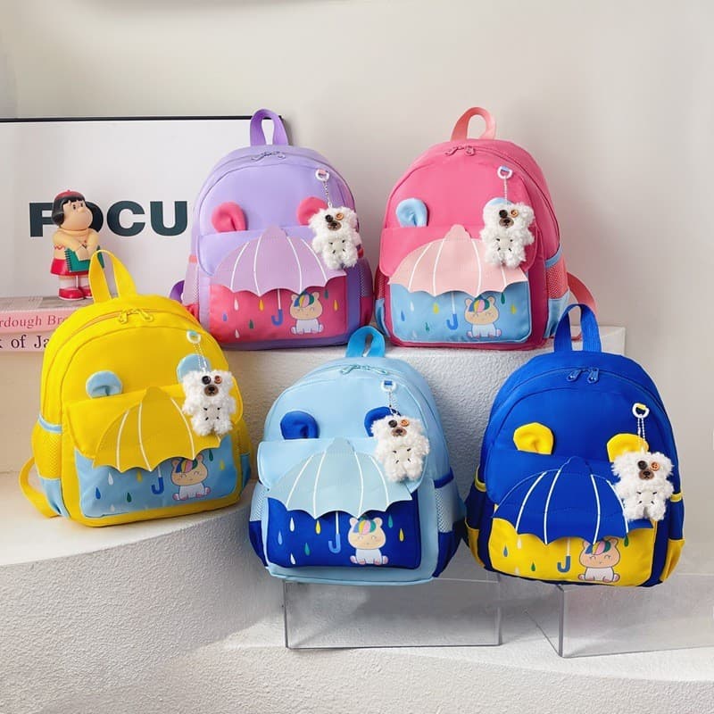 Mochila guarda-chuva nova e fofa para meninos e meninas, leve e versátil, adequada para o jardim de infância, como bolsa