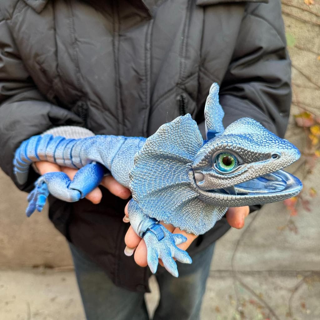 Impressão 3D simulação Animal guarda-chuva lagarto modelo flexível ornamentos móveis novo artesanato estranho artesanato