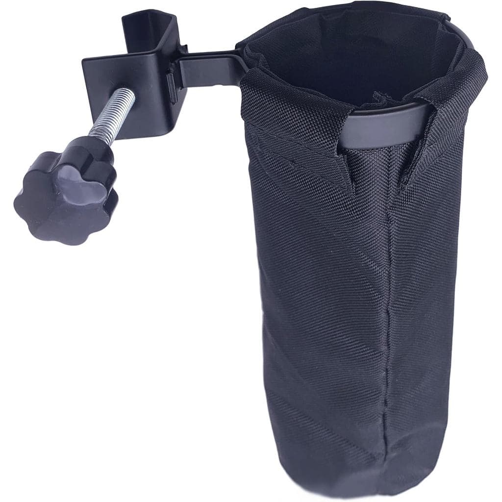 Drum Sticks Holder Clamp-On Drumstick Container Bag 9" x 4" with Aluminum Clamp for Drumsticks Mallets Brushes Up to 10