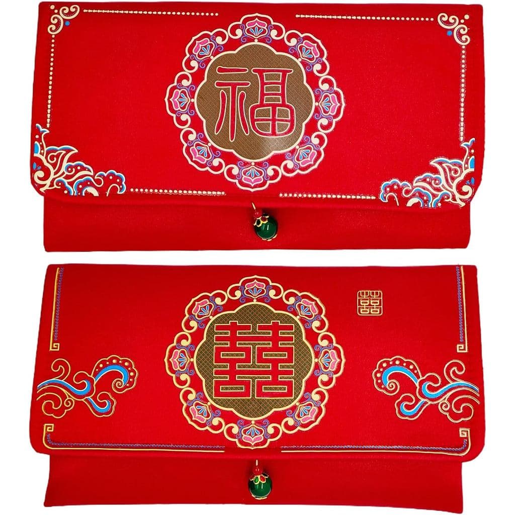 Envelopes Vermelhos para Dinheiro Chinês para Casamento, Ano Novo, Festival da Primavera, Design de Dragão e Fênix em Te