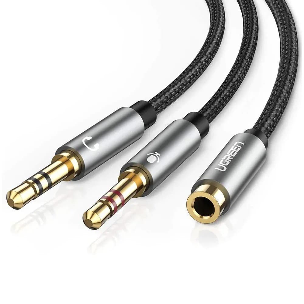 Cabo Áudio Fêmea Ugreen Divisor Fone Ouvido para 3.5mm Macho