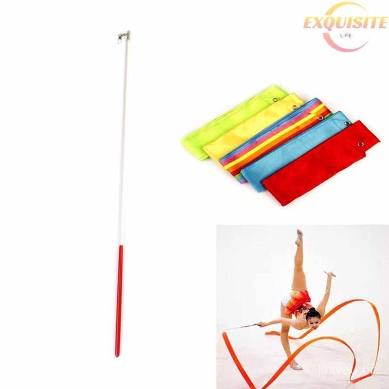 [EL] 6M Fita De Dança Ginásio Arte Rítmica Ginástica Ballet Streamer Haste Giratória 5 Cores Novo