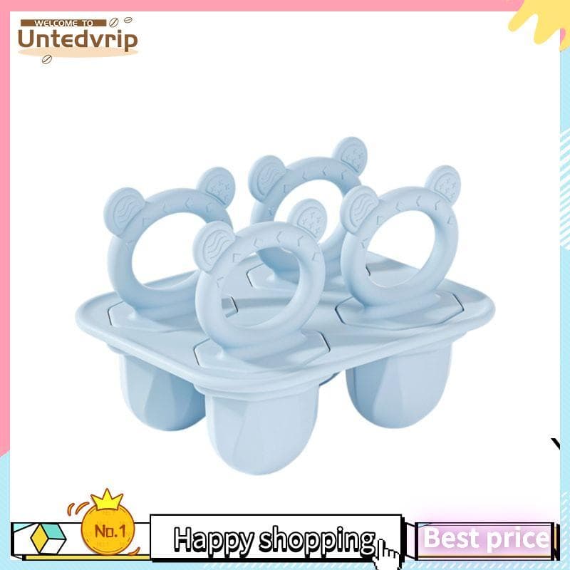 Moldes De Bebê Mini 4 Cavidades Molde De Gelo De Silicone Leite Materno Para Alívio De Dentição Azul