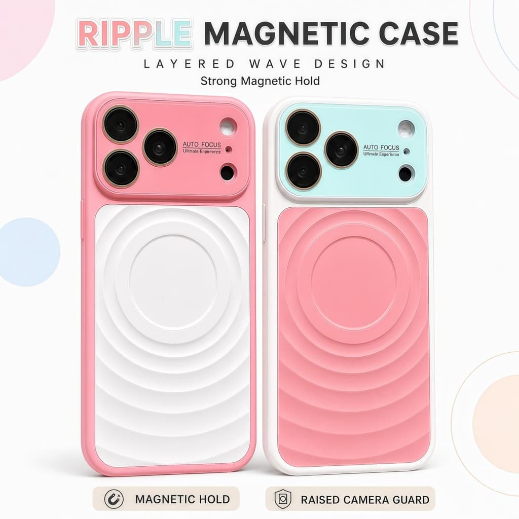 Nova Cor Ondulação Onda Magnética Caso De Telefone Para iPhone 14 15 16 17 Pro Max Contrato Cores Bloco À Prova De Choqu