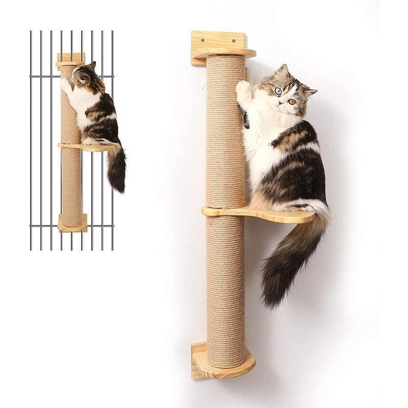 Quadro de escalada para gatos, corda de linho para arranhar, poste pendurado para escalada de gatos, acessórios de brinq