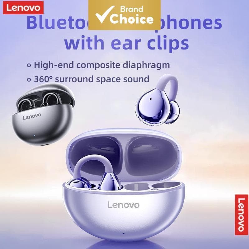 Fones De Ouvido Lenovo TA410 Condução De Ar Bluetooth Ear-Clip Design Smartphones Compatíveis Não Intra-Auriculares TWS
