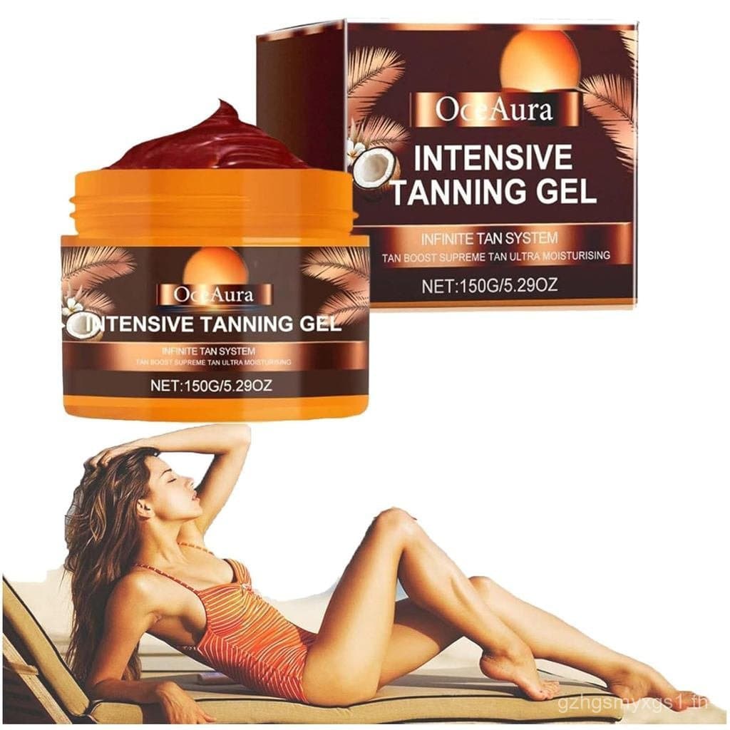 Gel de Bronze Intenso Oce Aura , Creme Dourado Shimmer ,