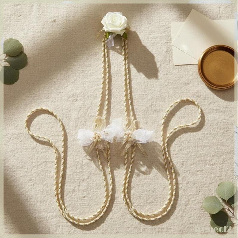 [Freneci2] Cordão Bloom Togetherness Flor Decorada Lasso Design Elegante Corda De Noiva Para Recém-Casados
