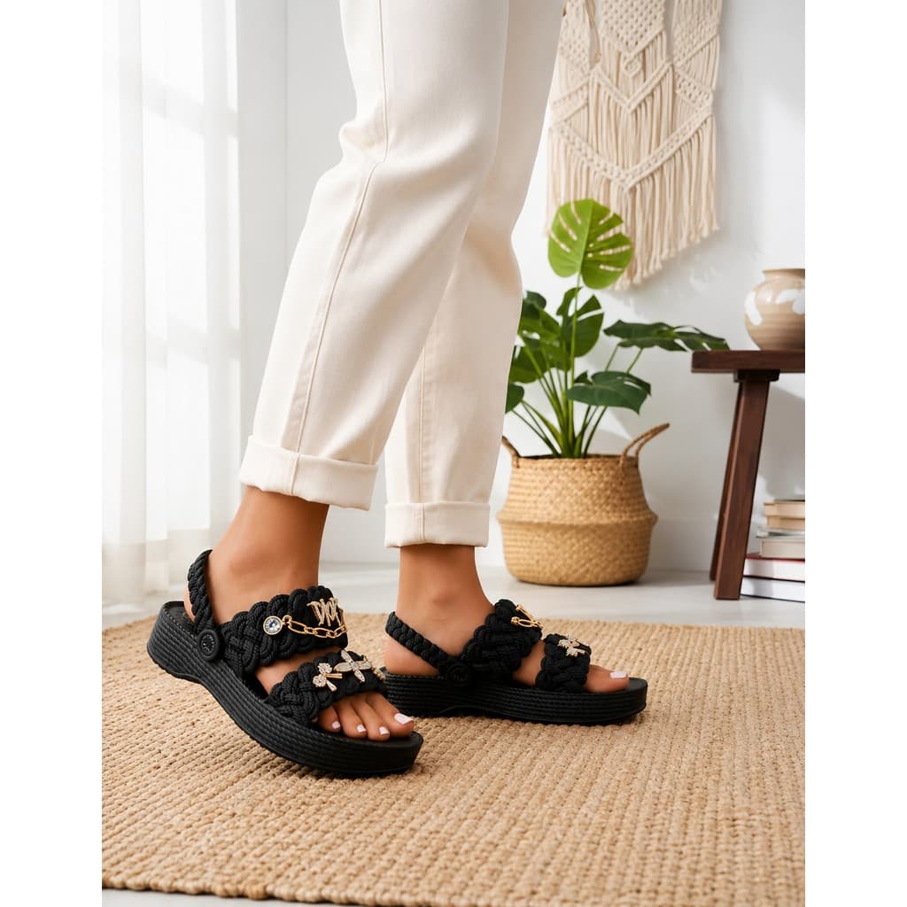 Sandália Plataforma Corfly Feminina Leve + Bottons Sortidos