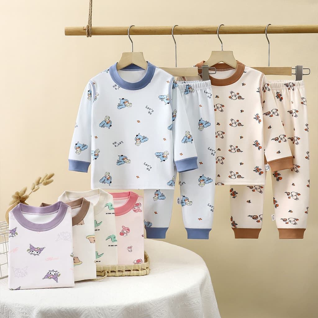 Novo estilo conjunto de roupa interior das crianças outono inverno alemão veludo quente outono roupas calças compridas d