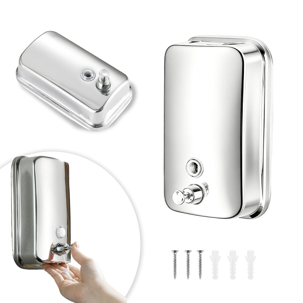 Dispenser Saboneteira Líquida Inox 304 500ml Parede Banheiro Cozinha Aço Resistente