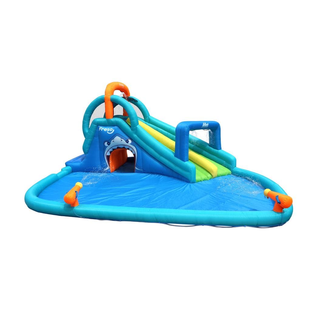 Playground Inflável com Escorregador e Piscina Infantil Shark Attack Freso Centro de Diversões