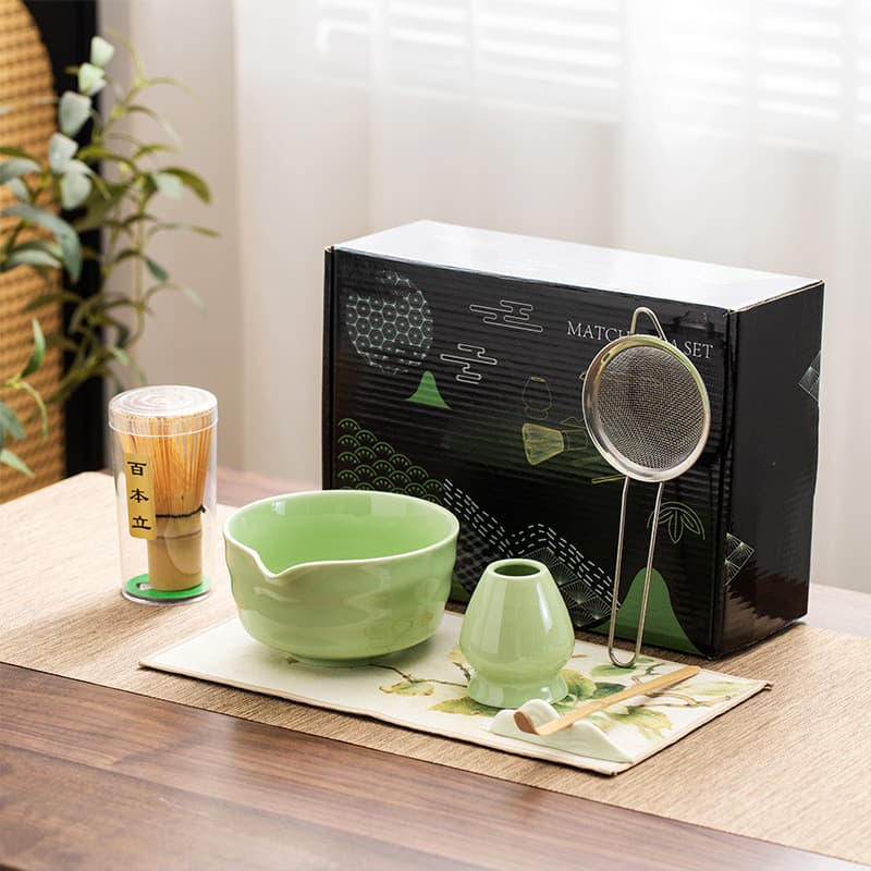 Conjunto de chá matcha conjunto de 7 peças conjunto de 4 peças tigela matcha com boca estilo japonês shaker de chá Shiro