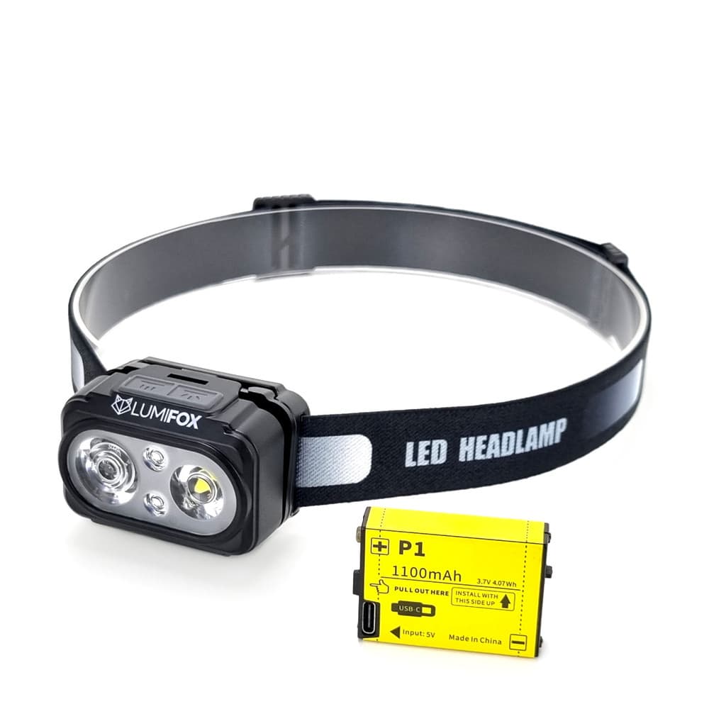 Lanterna Cabeça Led Duplo Lumifox Hibrida Bateria ou Pilha