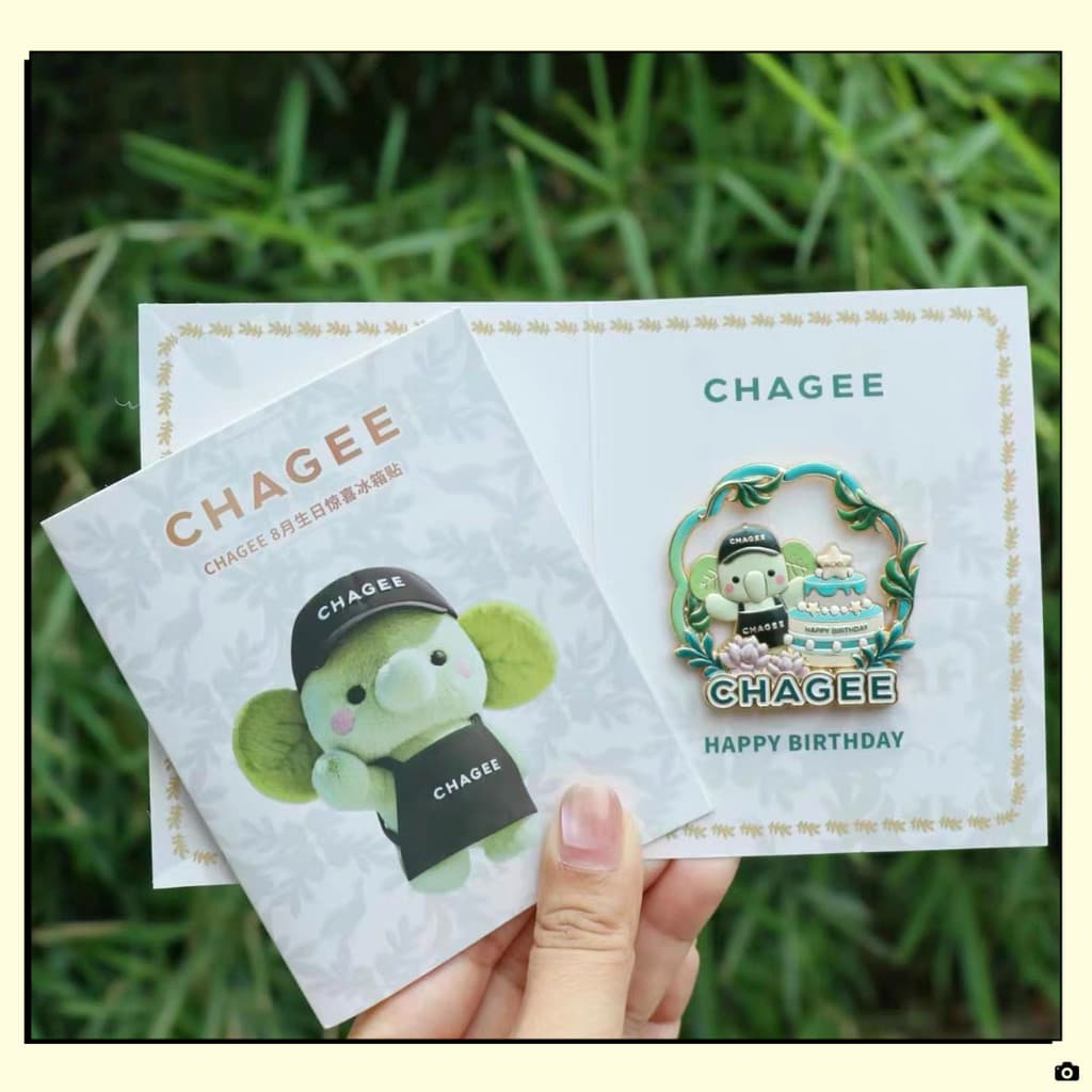 CHAGEE Overlord Cha Ji 2026 agosto aniversário surpresa geladeira adesivo bonito chá elefante bolo forma magnético gelad