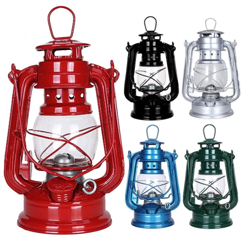 25cm Vintage Querosene Lâmpada retro Mão Acampamento Ao Ar Livre metal Vidro Cavalo cosplay Adereços