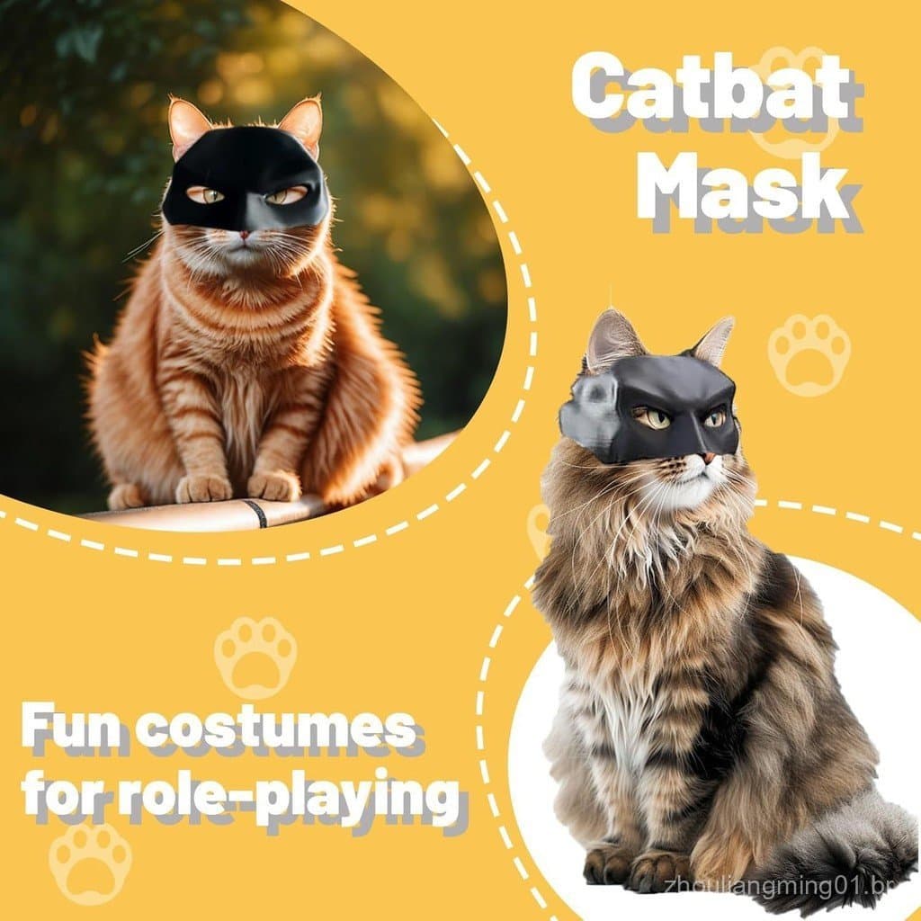 Máscara de Gato Vingador BatCatAvengerMask Máscara de Gato Brinquedo para Animais de Estimação