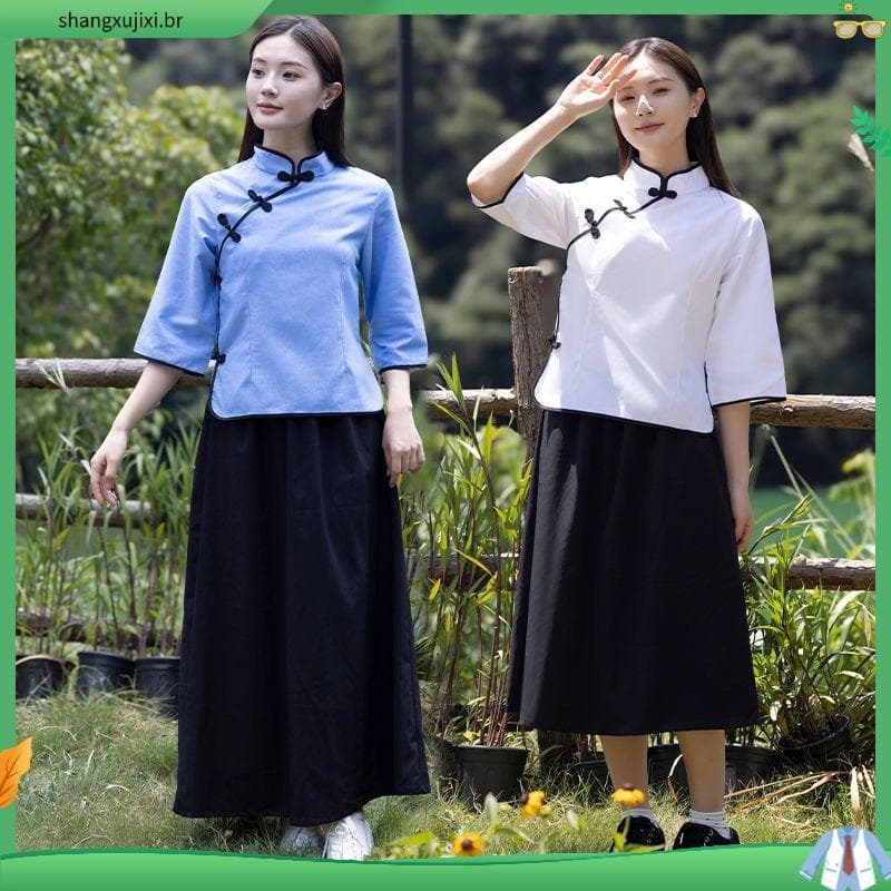 Estilo nacional roupas femininas femininas 54 roupas jovens roupas de estudante Retro roupas de estudante Zhongshan roup