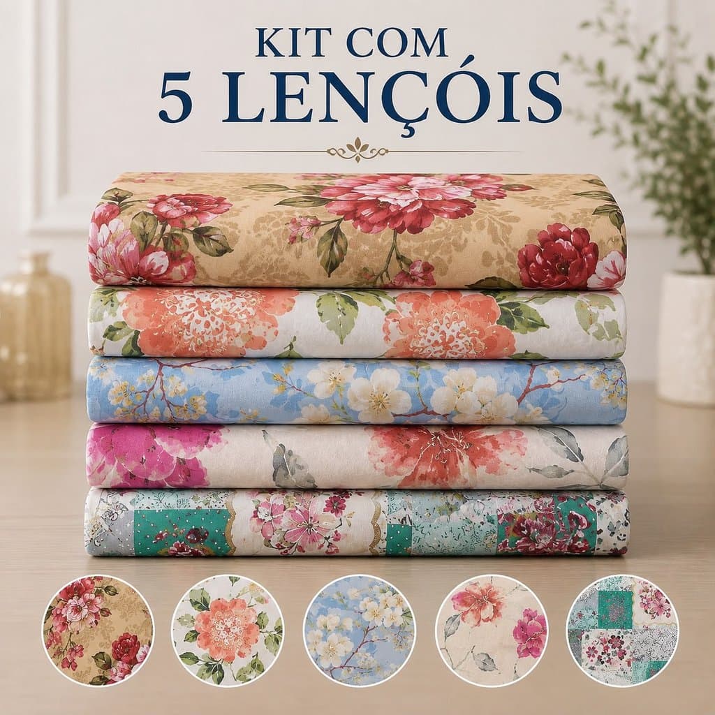 Kit 5 Lençol Sem Elástico Casal Avulso Microfibra 100% Poliéster 180 Fios