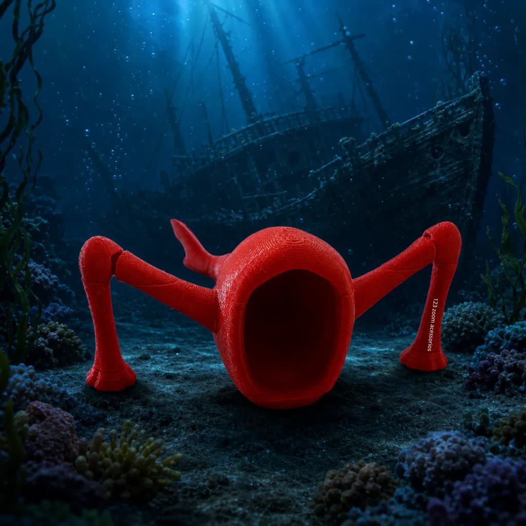 Sea Eater Monstro Marinho Articulado Grande Geek E Decorativo Vermelho