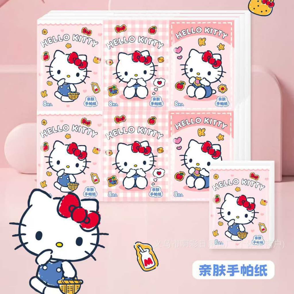 Kitty kitty lenço de papel de três camadas engrossado 18 pacotes dos desenhos animados sem fragrância pele-amigável port