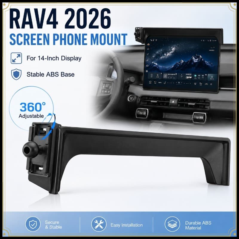 Para Toyota RAV4 2026 Suporte De Telefone Com Tela De 14 Polegadas Base ABS 360 ° Ajustável Carro