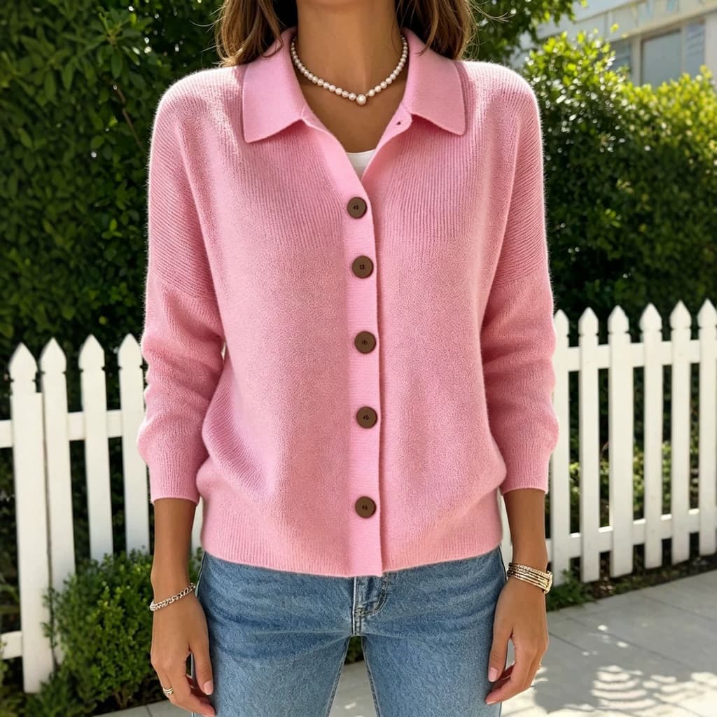 Cardigan de malha botão camisola feminina jaqueta outono inverno novo estilo cor sólida Casual moda roupas femininas