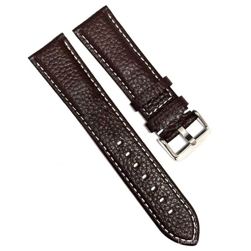 Pulseira de relógio de couro, texturizada, acolchoada