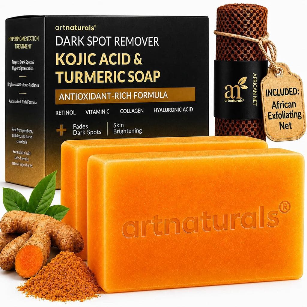 Sabonete De Ácido Kójico ArtNaturals Com Esponja Líquida Africana , Pacote 2 XCEM