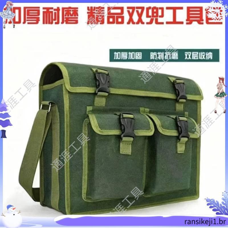 Bolsa para eletricista de lona, grossa, resistente ao desgaste, canteiro de obras, reparo de madeira, instalação, multif