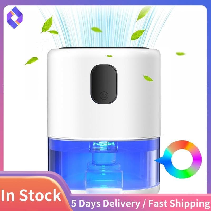 Desumidificador Para Casa , Desumidificadores Com 7 Luzes Coloridas , Pequeno De 1000ML Ultra Silenciosos Plugue Ue