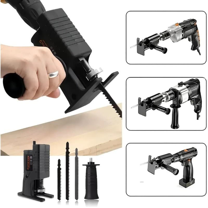 Conjunto de adaptador de lâmina de serra alternativa de chave de fenda elétrica, ferramenta de corte para trabalhar made