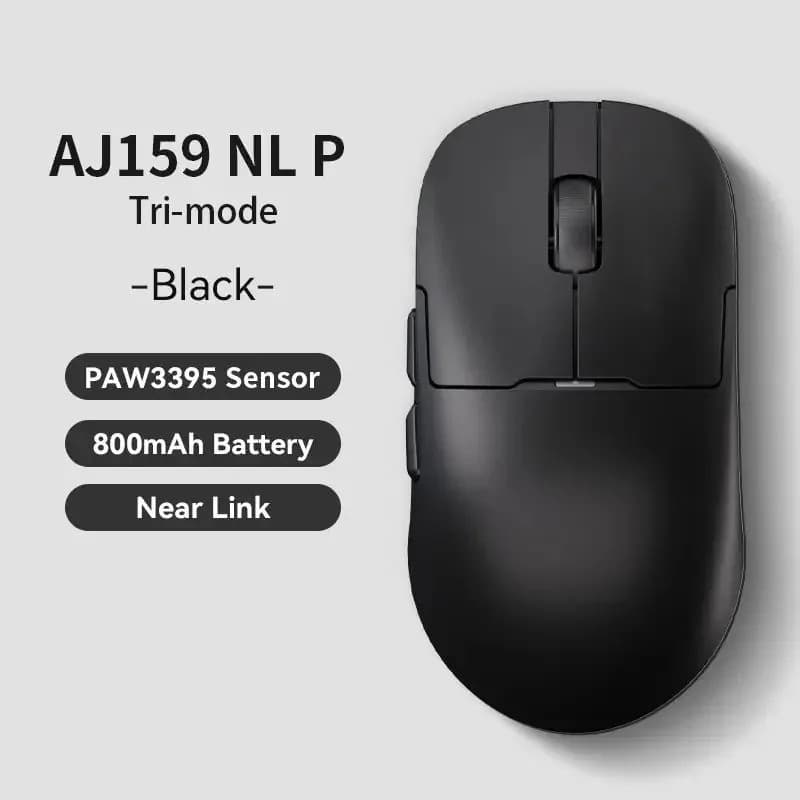 Ajazz AJ159 NLP Long Endurance 800mAh Conexão Nearbuy Mouse Para Jogos Tri-Modo Sem Fio 12000 DPI Jogadores Destros