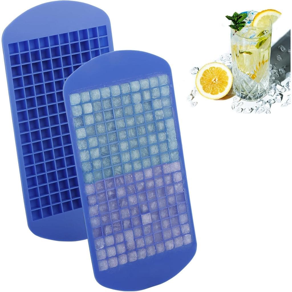 Formas de Silicone para Mini Cubos de Gelo, Pacote com 2, 160 Formas para Cubos de Gelo Picado, Formas de Gelo Pequenas