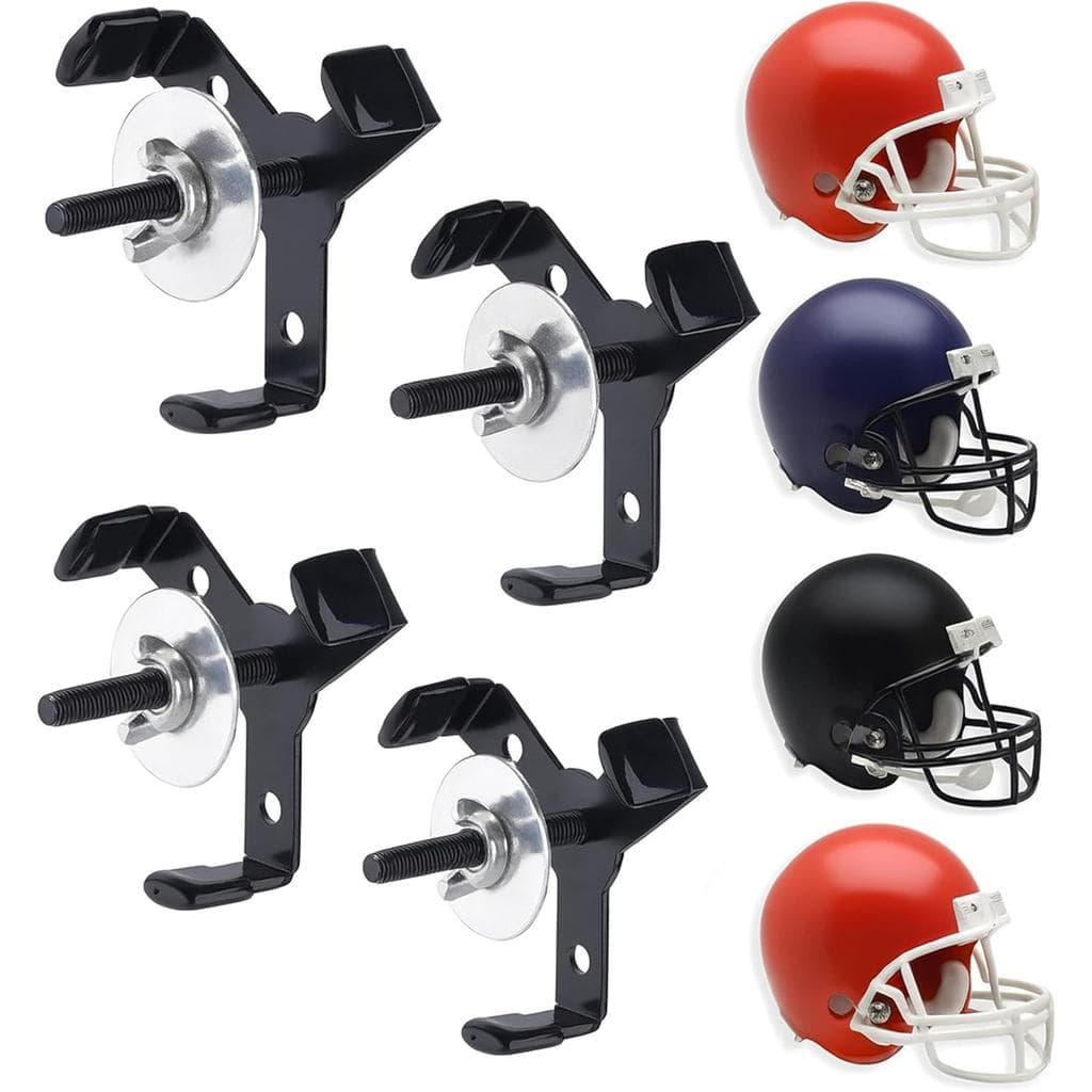 Suporte de Parede Oculto para Capacete de Futebol Americano, Suporte de Metal Resistente para Capacetes Completos e Mini