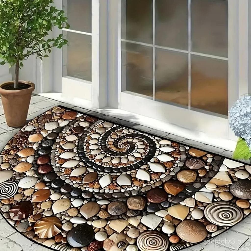 Tapetes Antiderrapantes, Capacho com Design Único em Meia-Lua, Retém Sujeira e Lama, Tapetes Limpos para Decoração de En