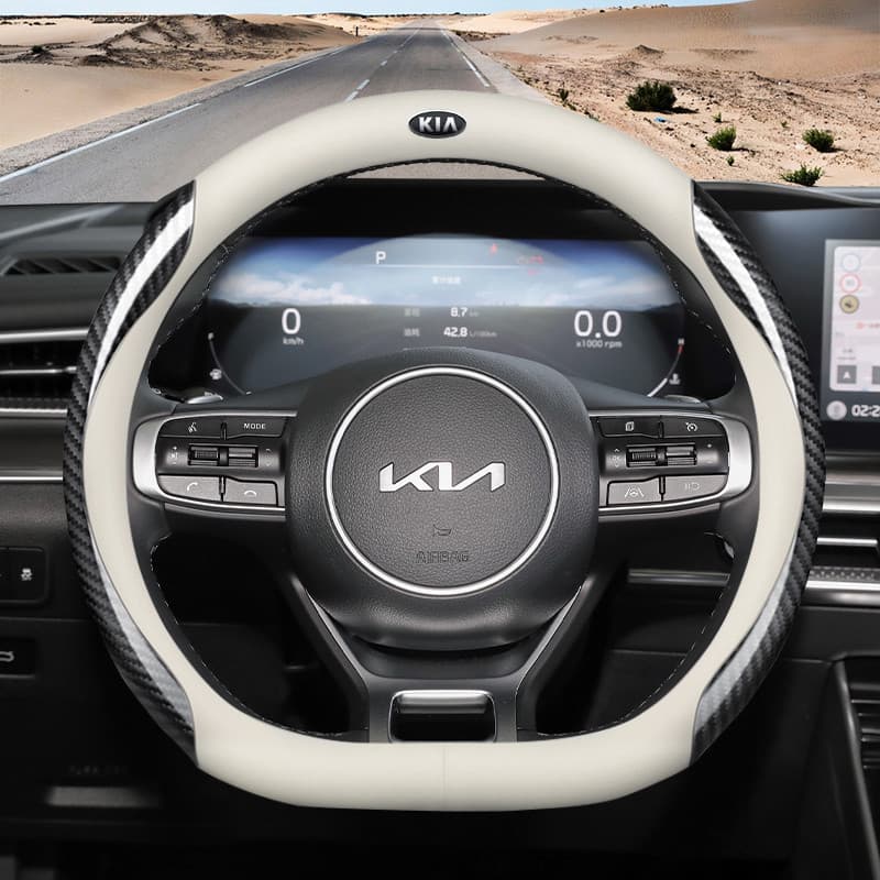 Capa de volante de carro nova para KIA SOUL Rio Cerato Forte Optima Picanto Sorento Sportage, 38cm de diâmetro, capa de