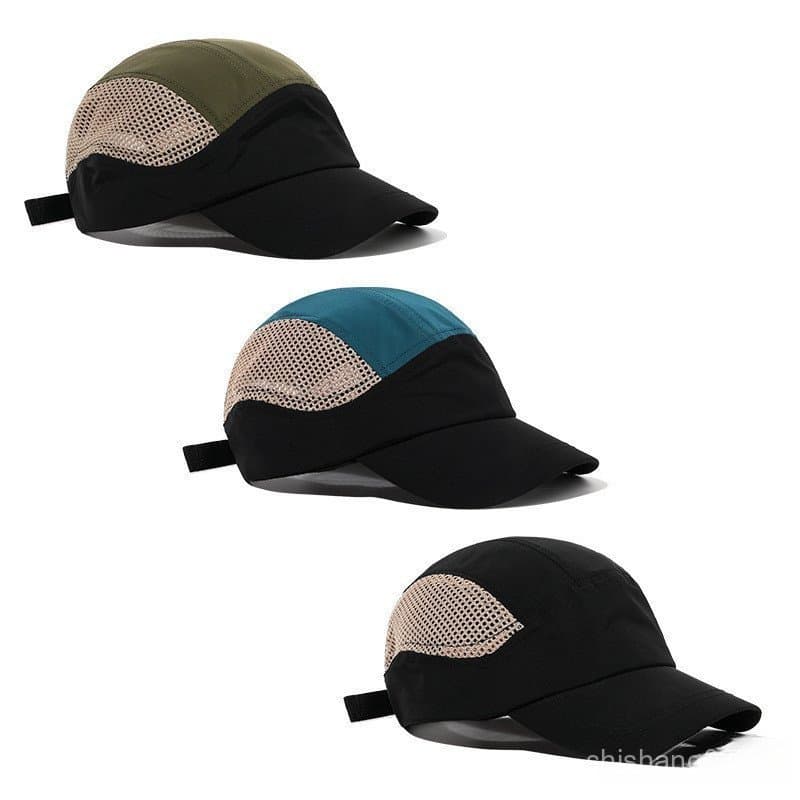 Boné de Beisebol Estilo Japonês de 5 Peças, Secagem Rápida, Impermeável, Combinação de Cores, Malha Externa UJ0M