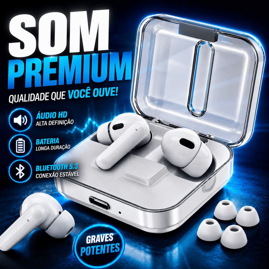 Mini Fone Bluetooth S168 Sem Fio Ultra Leve Isolamento Acústico Case Carregadora Treino Corrida Alta Fidelidade Bivolt