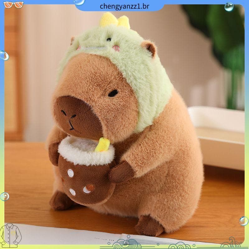 Bonito bonito leite chá capivara Cross-Dressing boneca de pelúcia brinquedo presente de aniversário feio bonito boneca R