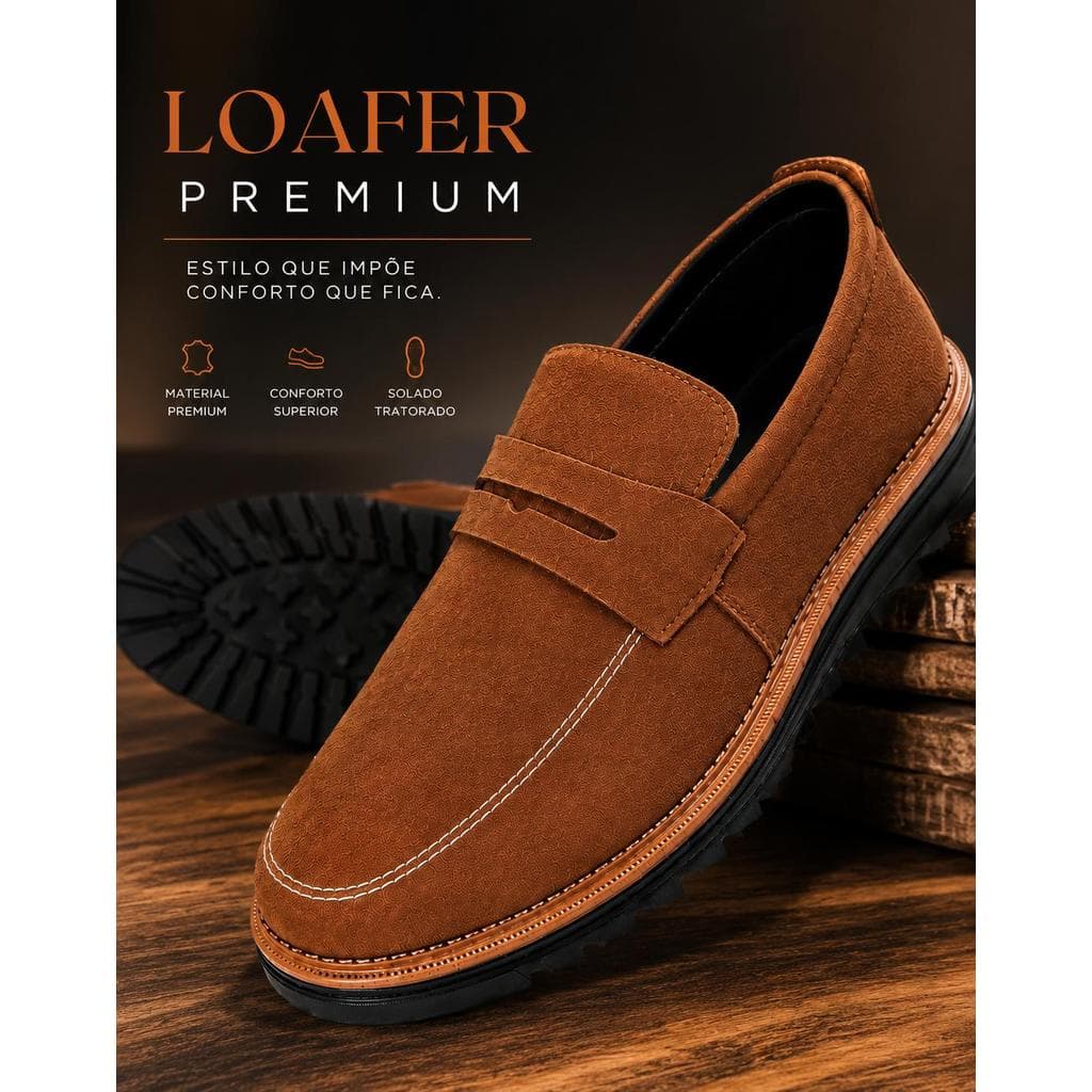 Loafer mocassim Oxford Em Couro Camurça Masculino Sport Fino Brogue Veludo Derby