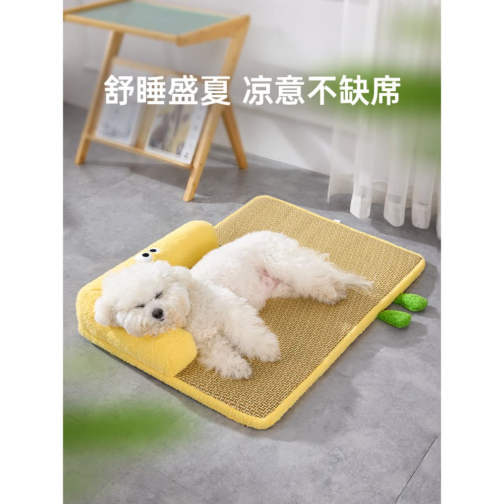 Kimpets Tapete de gelo para cachorro, canil de verão, removível, lavável, tapete de dormir de verão, cama de cachorro, t