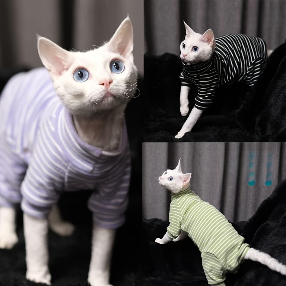 Moletom Clássico Listrado em Três Cores, Roupa de Lazer, Proteção Abdominal à Prova de Frio, Roupa Repelente de Animais