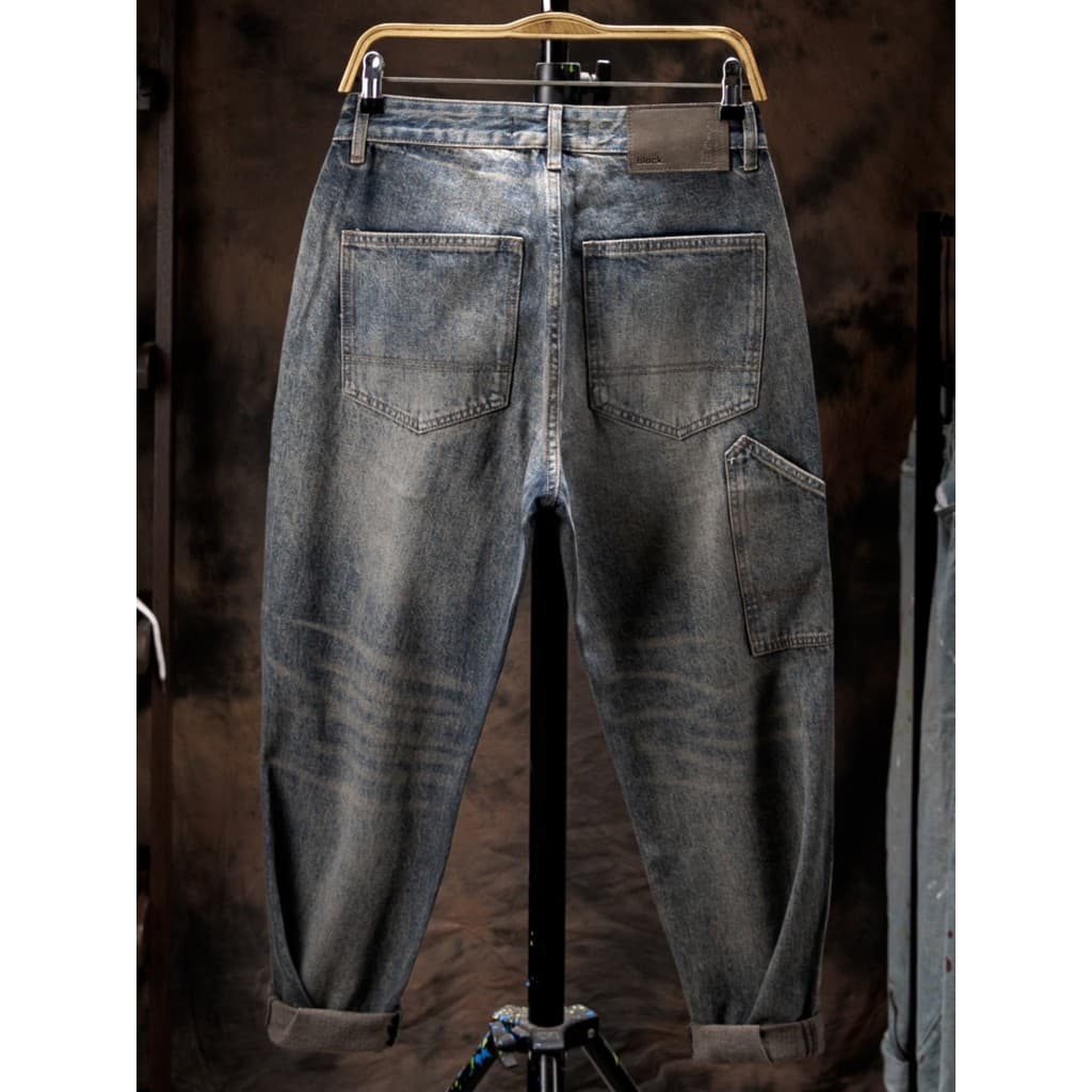 Macacão solto Harem Jeans masculino outono inverno 2023 novo estilo calças retas na moda All-Match calças casuais homem