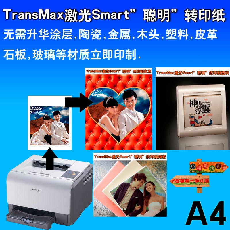 Papel de transferência térmica a Laser TRANSMAX Papel inteligente Papel de transferência inteligente Sem necessidade de
