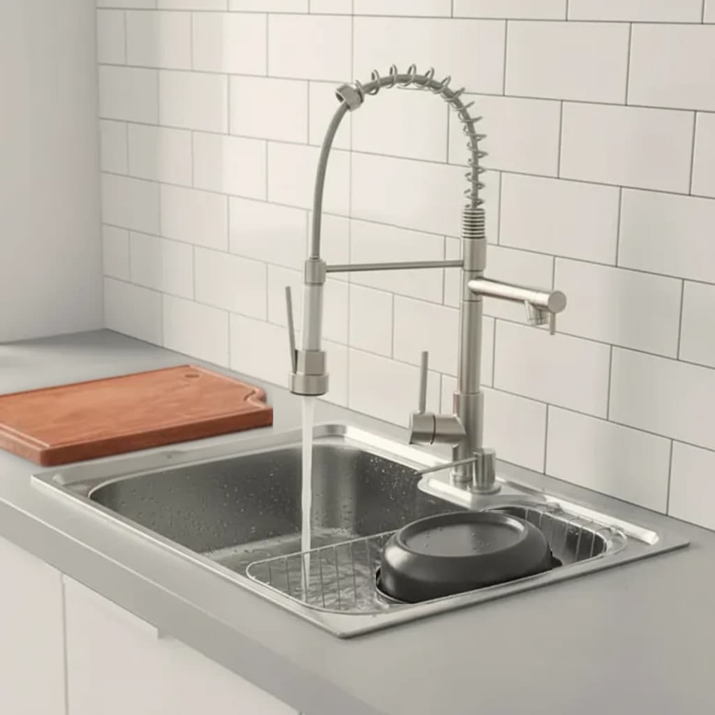 CUBA 50X40 INOX ESCOVADO + TORNEIRA GOURMET E TÁBUA DE CORTE