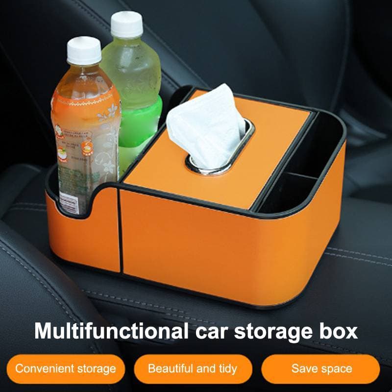 ADS 1PC Organizador Universal De Apoio De Braço Para Carro Com 2 Porta-Copos E Caixa De Tecido-Armazenamento De Assento
