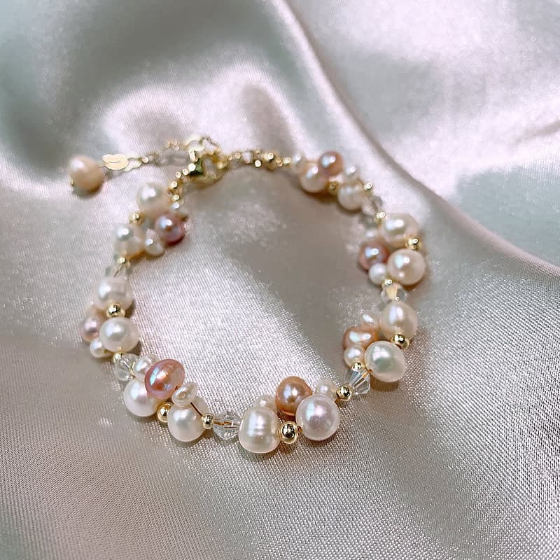 Colorido de água doce pérola costura pulseira Design feminino cristal enrolamento pérola colar moda pulseira colar conju