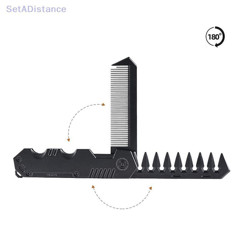 SetADistance Multifuncional Portátil Plástico Dobrável Poeta Pentes Barbeiro Homens Cabeça De Óleo De Barba Estilo De Ca